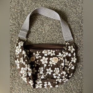 Limited Too brown & white floral canvas shoulder bag